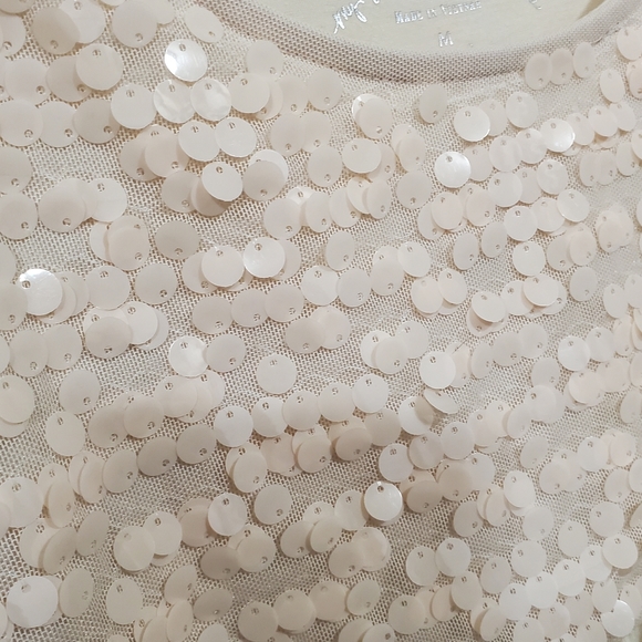 Decree Cream Medium Sequin Tank Top - Picture 2 of 4